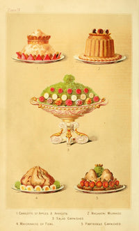 Cassell's Dictionary of Cookery 1892 Poster Print featuring culinary illustrations