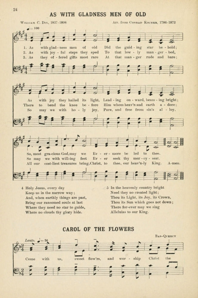'As with Gladness Men of Old Dix' Christmas Carols poster print, featuring traditional holiday imagery.