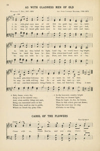'As with Gladness Men of Old Dix' Christmas Carols poster print, featuring traditional holiday imagery.