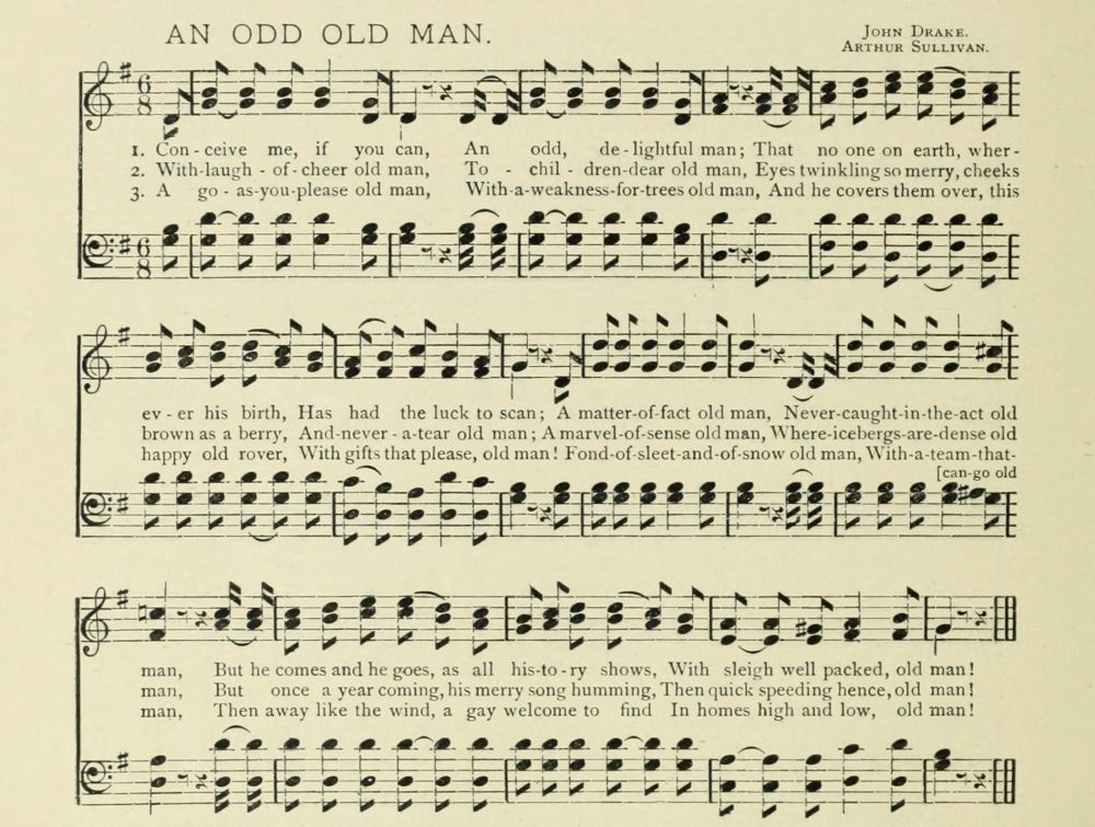 An Odd Old Man Christmas in Song & Story 1891 Poster Print showcasing vintage holiday art.