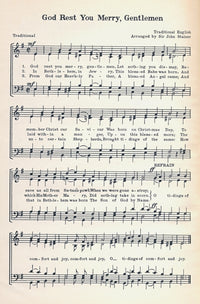 God Rest You Merry Gentlemen Christmas Carols Poster Print