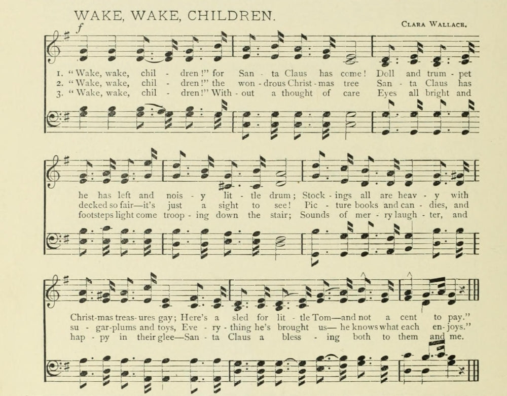 Wake, Wake, Children Christmas in Song 1891 Poster Print