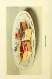 Ideal Cookery Book 1911 Iced Genoese Cakes Poster Print showcasing vintage baking recipe.