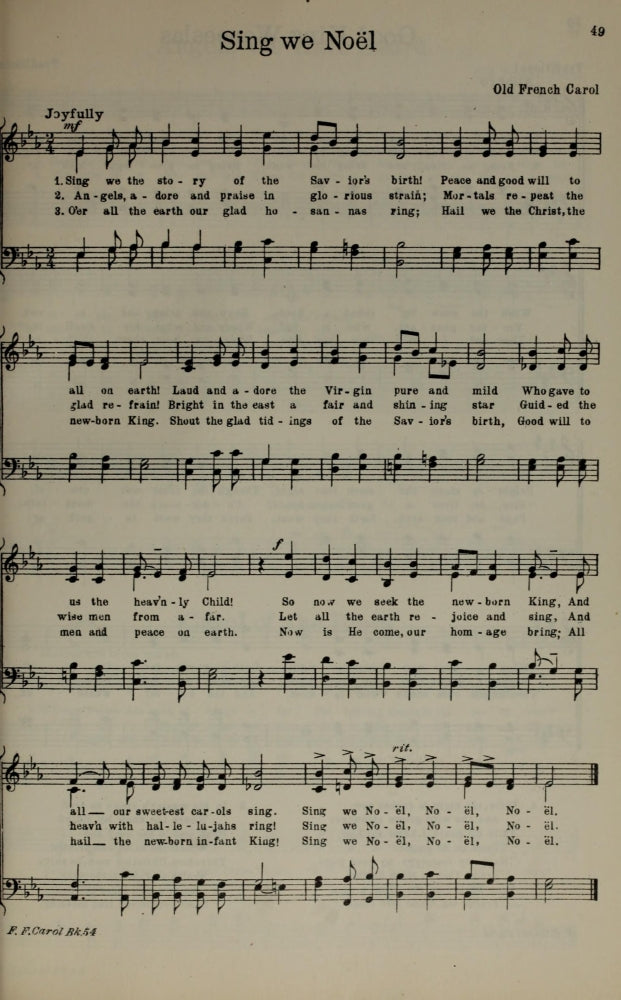 Sing We Noel Poster Print - Father Finn's Carol Book 1917