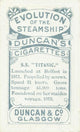 Cigarette Card Duncan's Cigarettes Titanic Back Poster Print, vintage maritime art.