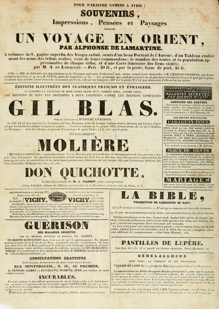 French Newspaper Page Journal Sans Abonnés 1832 Poster Print showcasing vintage articles