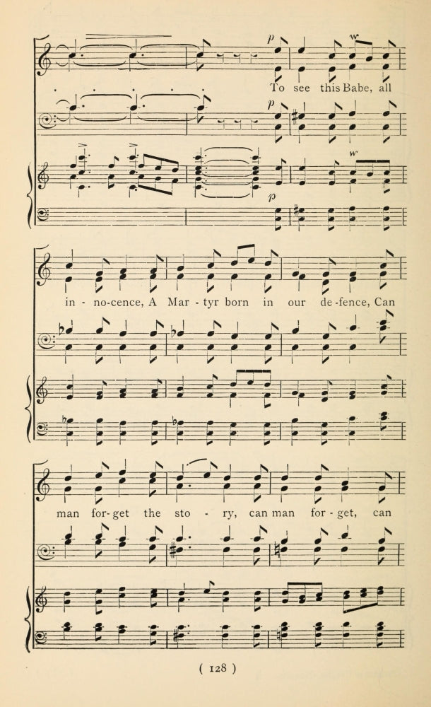 I Sing the Birth Was Born Tonight Christmas Carols Poster Print