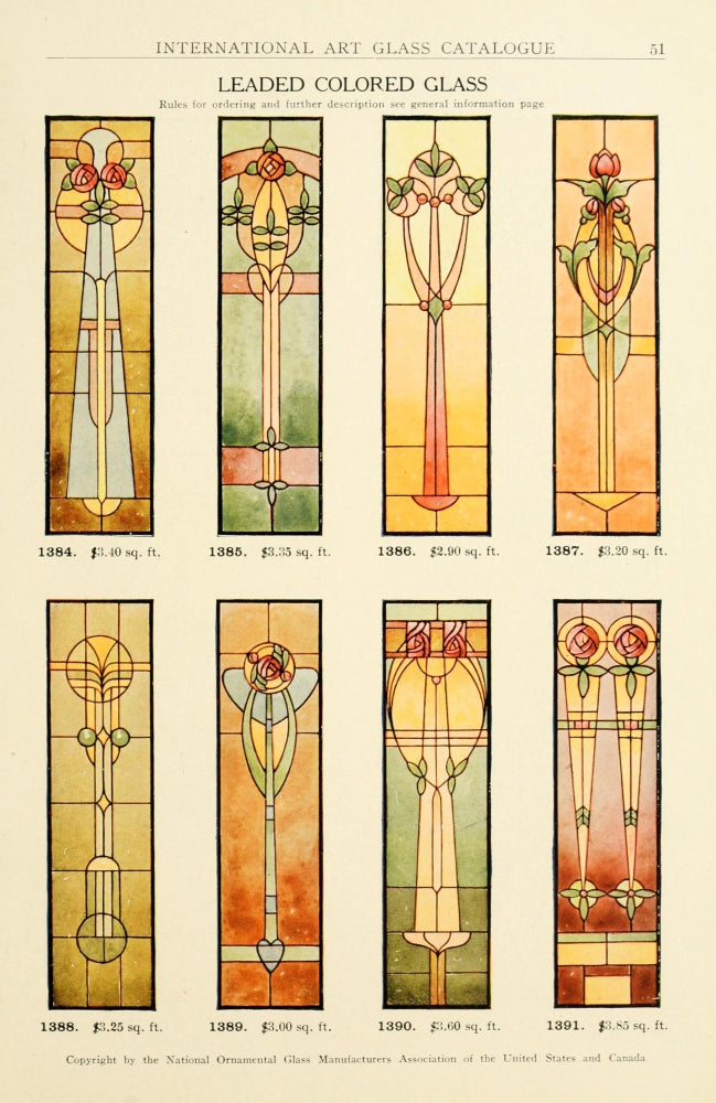 International Art Glass 1914 Poster Print showcasing intricate designs.