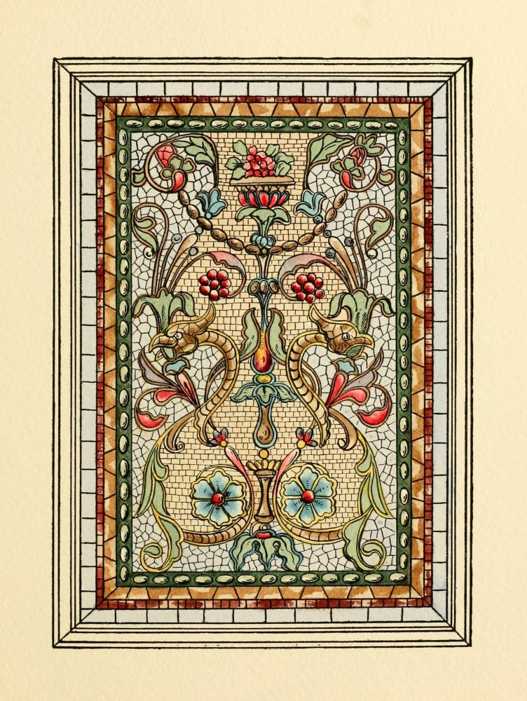 BMG Co. Belcher Mosaic Glass 1886 Poster Print showcasing intricate design.