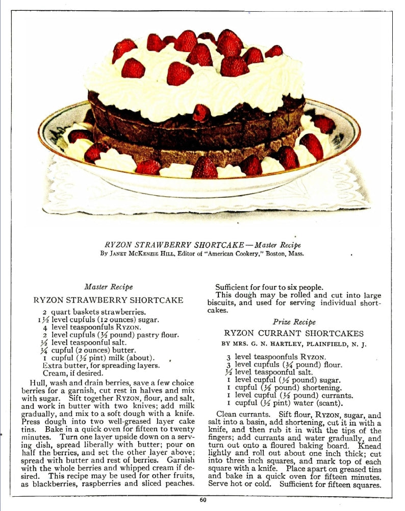 Ryzon Baking Book 1917 Strawberry Shortcake Poster Print