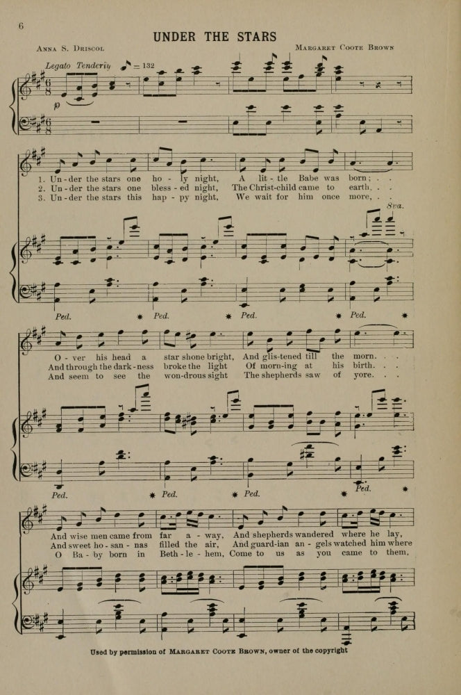 Under the Stars 1 Christmas Carols & Hymns Poster Print (1910)