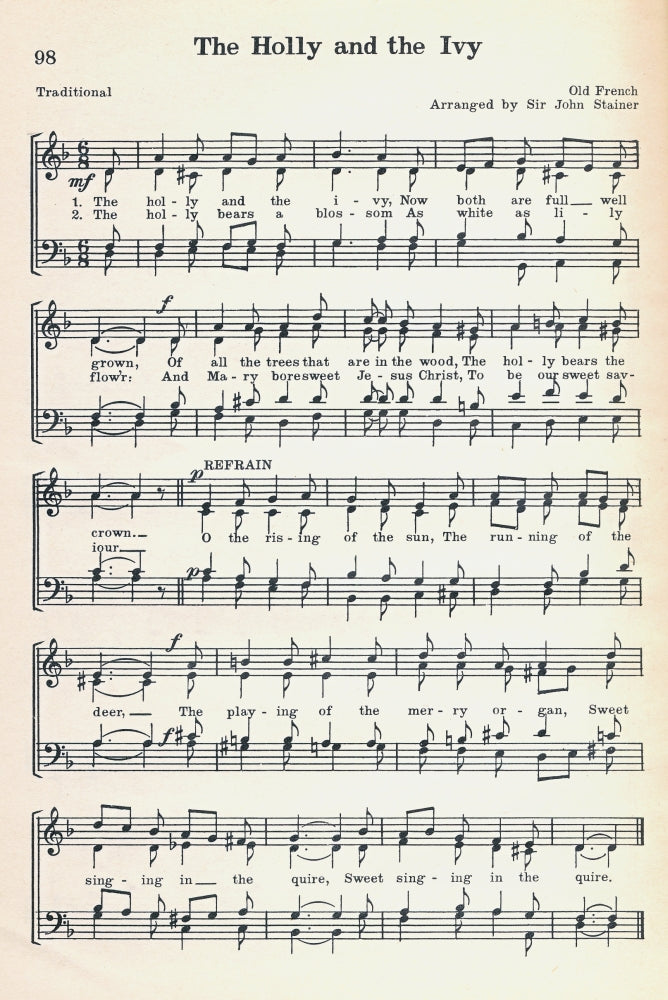 The Holly & the Ivy Traditional Noels Christmas Carols Poster Print