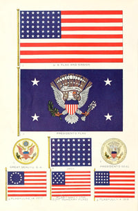 Flags of the World 1917 American Flags Poster Print showcasing vibrant American flags.