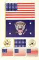 Flags of the World 1917 American Flags Poster Print showcasing vibrant American flags.