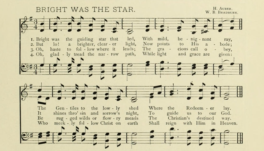 Bright was the Star Christmas in Song 1891 Poster Print showcasing holiday cheer.