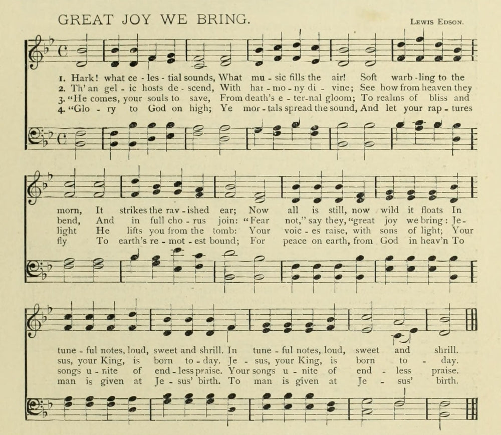 Great Joy We Bring Christmas in Song vintage poster print