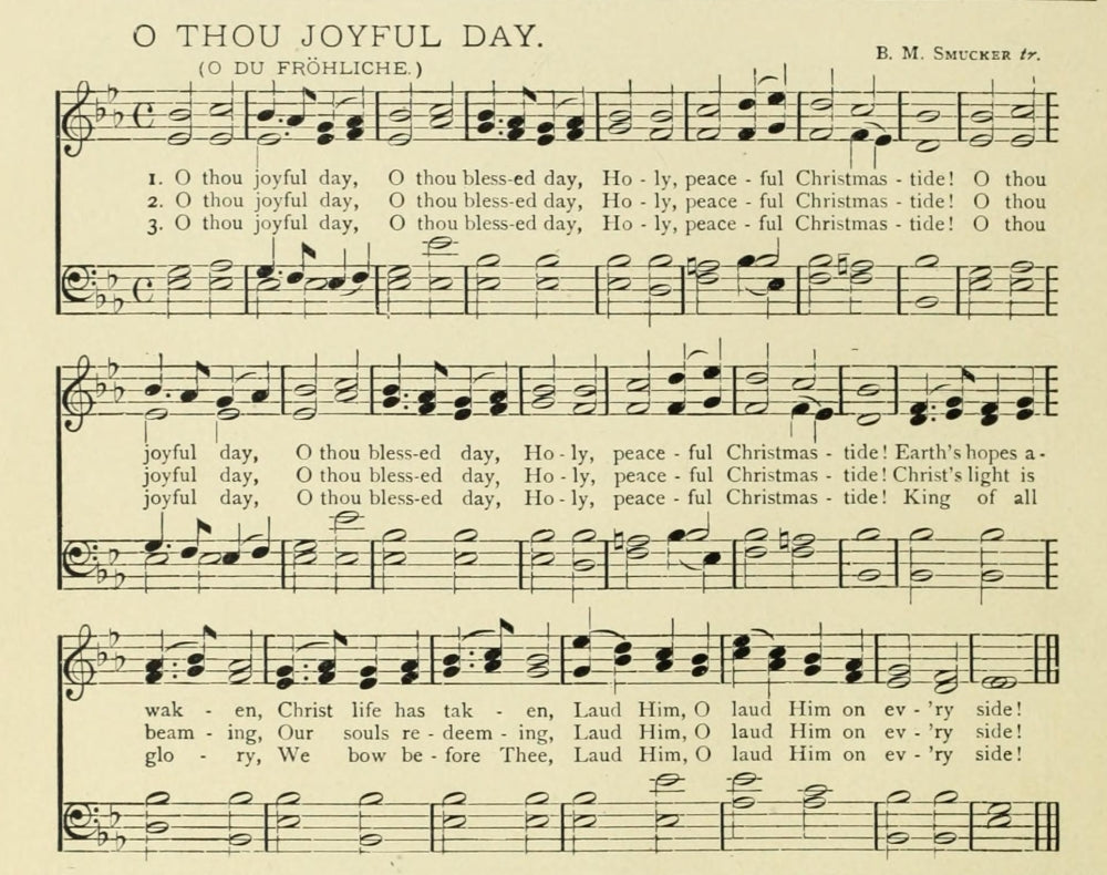 O Thou Joyful Day Christmas in Song 1891 Poster Print