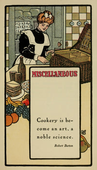 The Bride's Cookbook 1908 Vintage Poster Print for Kitchen Decor