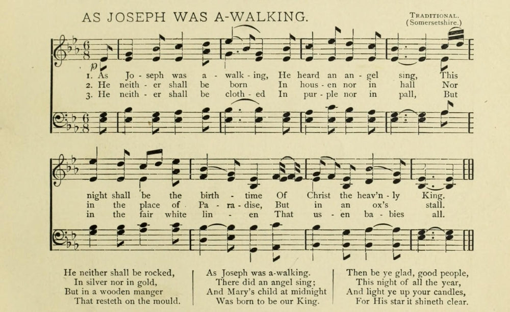 As Joseph was a-Walking Christmas in Song 1891 Poster Print