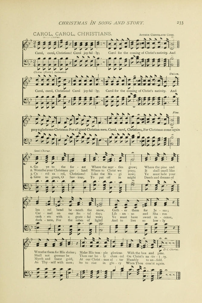 Carol, Carol, Christians Christmas in Song 1891 Poster Print