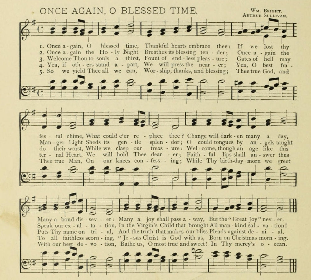 Once Again O Blessed Time Christmas in Song Poster Print (1891)