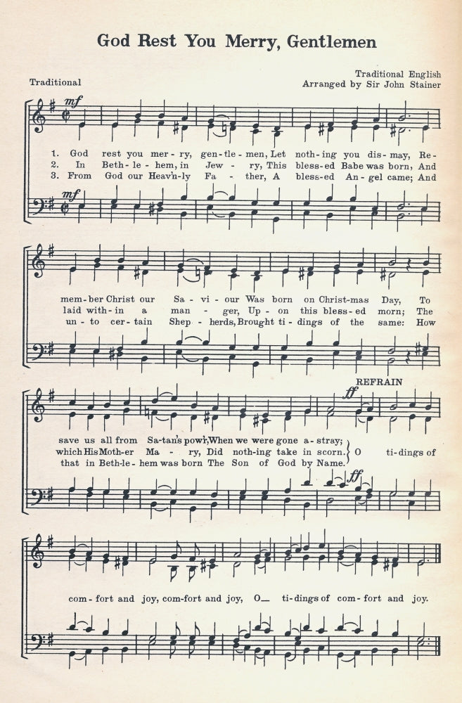 God Rest You Merry Gentlemen Christmas Carols Poster Print