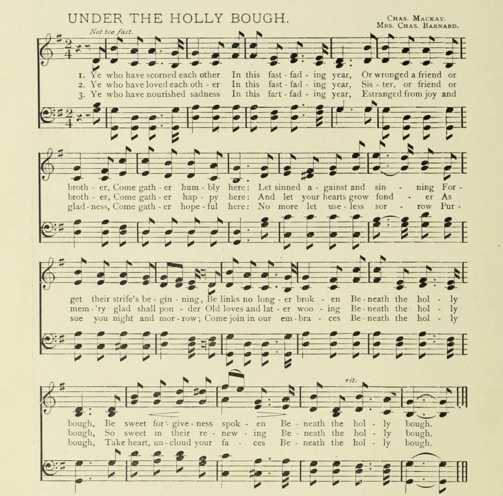 Under the Holly Bough Christmas in Song 1891 Poster Print