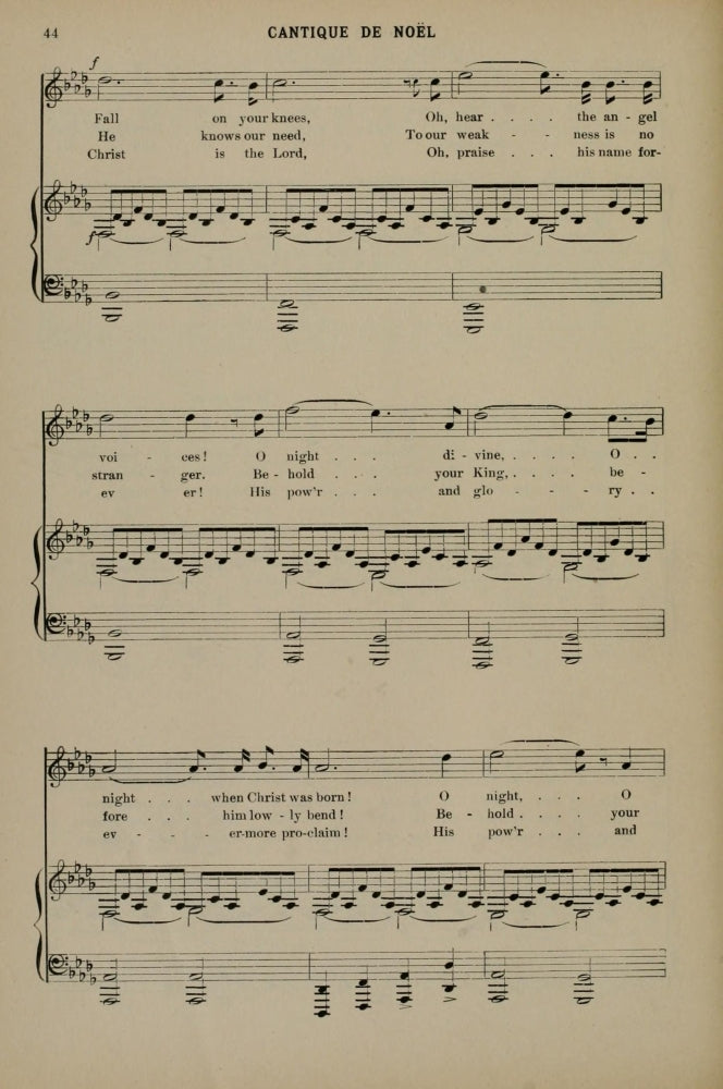 Cantique de Noël 3 Christmas Carols & Hymns 1910 Poster Print