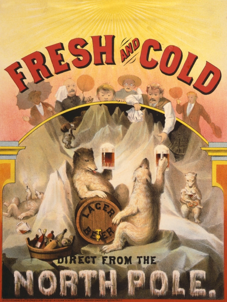A. Hoen & Co. Fresh & Cold Lager Beer vintage poster print from 1877.