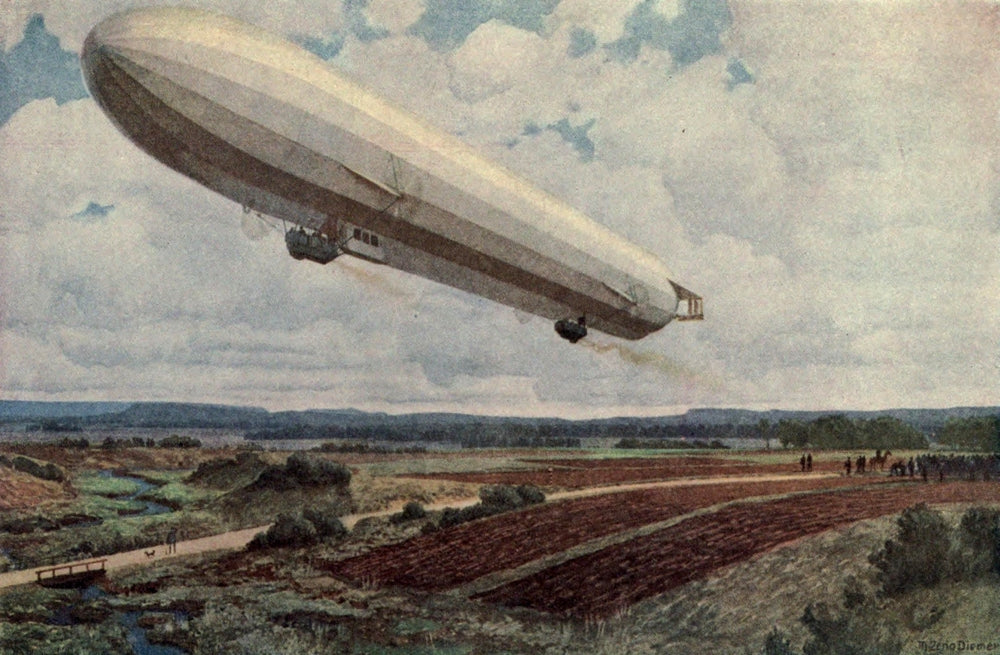 The Second Phase of the Great War 1915 Zeppelin Poster Print