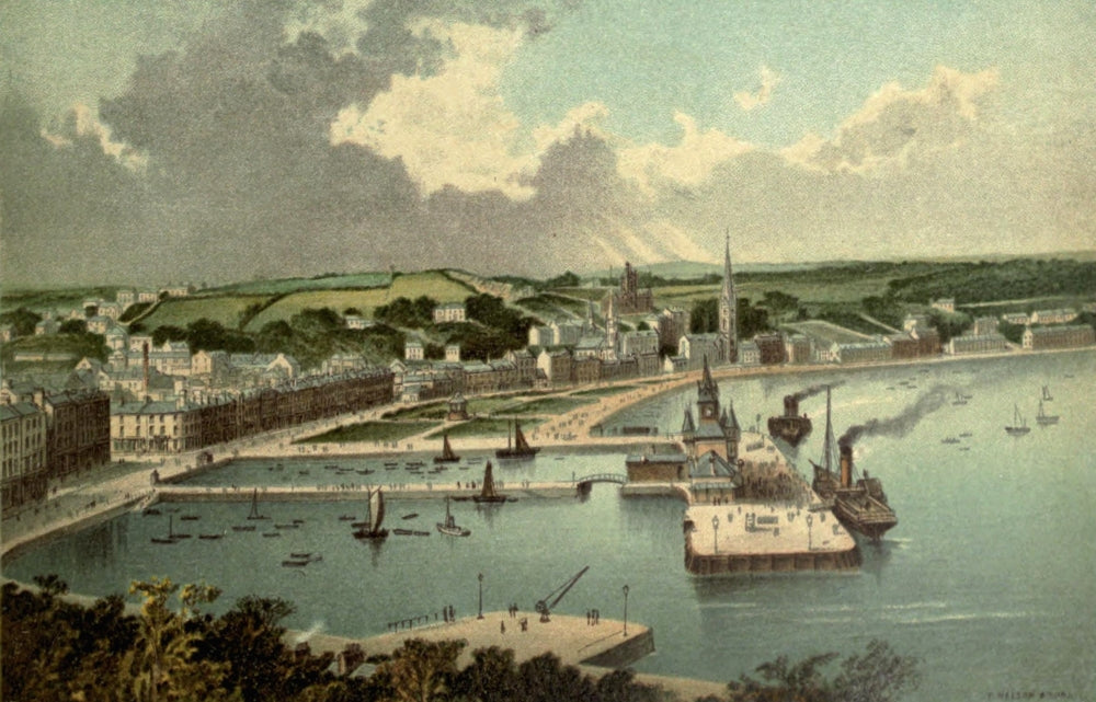 T. Nelson & Sons Rothesay Souvenir Poster Print from 1897, vintage art of Scotland.