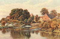 Avon & Shakespeare's Country 1910 Welford Mill & Weir Poster Print by Alfred Quinton