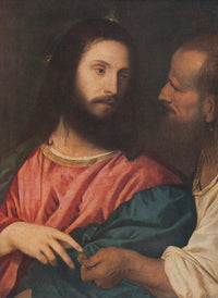 The Tribute Money fine art print by Titian depicting a biblical scene