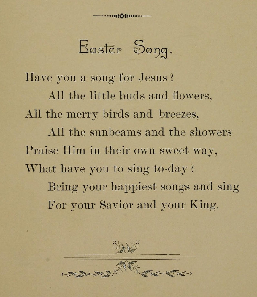 Seven Songs for Eastertide 1886 poster print