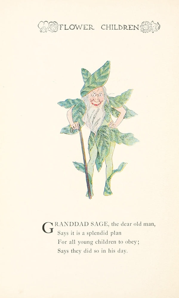 Flower Children 1910 Granddad Sage Poster Print by M.T. Ross