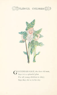 Flower Children 1910 Granddad Sage Poster Print by M.T. Ross