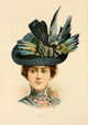 Fine Millinery 1899 Hat Poster Print showcasing vintage fashion