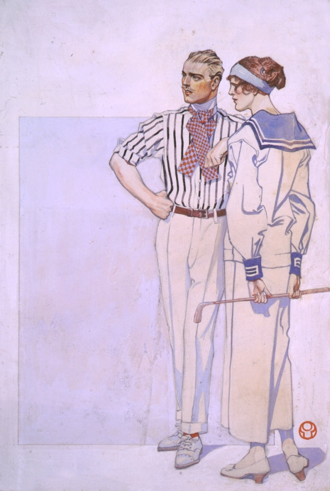 Man and Woman in Sports Clothes Poster Print by Edward Penfield