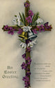 1913 Easter Cross with Flowers and Bells Poster Print