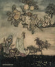 Dish of Apples 1921 art print by A. Rackham showcasing a bowl of apples.
