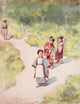 Japan 1901 A Sunny Stroll Poster Print by Mortimer Menpes, depicting a serene landscape.