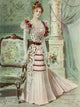 Latest Paris Fashions 1877 Evening Gown Poster Print showcasing vintage fashion elegance.