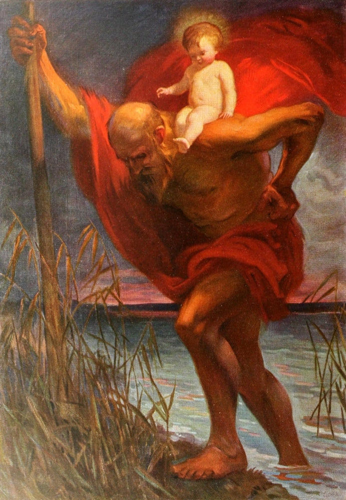 St. Christopher Christian Art Poster Print by Georg Winkler