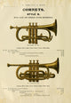 Catalogue C. Bruno & Son Cornets Poster Print c.1890 showcasing vintage musical instruments.