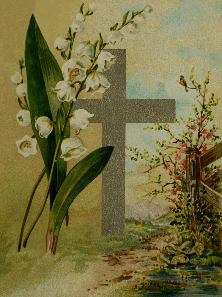 Seven Songs for Eastertide 1886 Cross & Lilies Poster Print