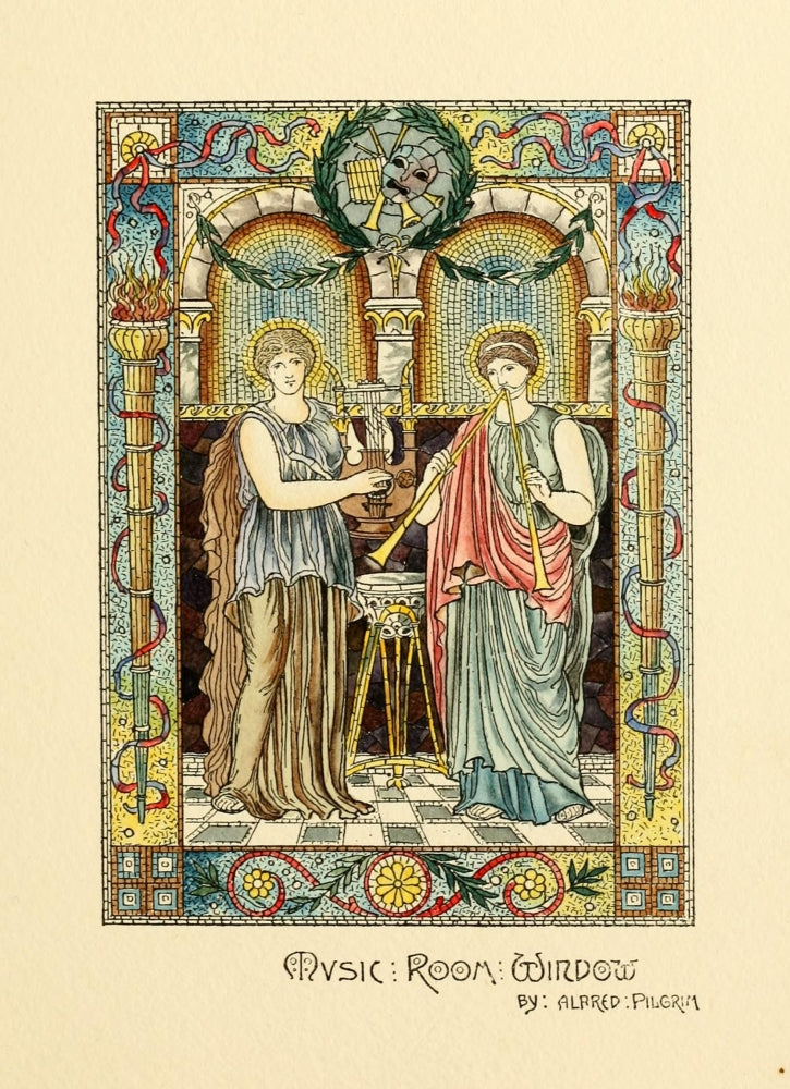 Belcher Mosaic Glass 1886 Poster Print by Alfred Pilgrim featuring intricate mosaic design.