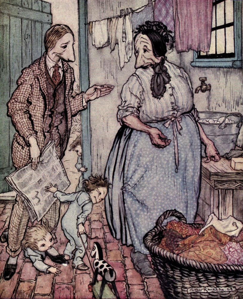 Where the Blue Begins 1922 Poster Print by A. Rackham, featuring whimsical illustration.