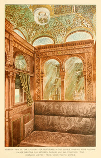 Overland Limited Train Lavatory for Gentlemen Poster Print (1897)
