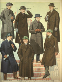 Eaton's Fall Catalogue 1920-21 Men's Coats Poster Print showing vintage fashion styles