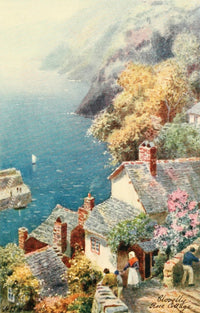 North Devon 1906 Rose Cottage Poster Print by Henry Bowser Wimbush